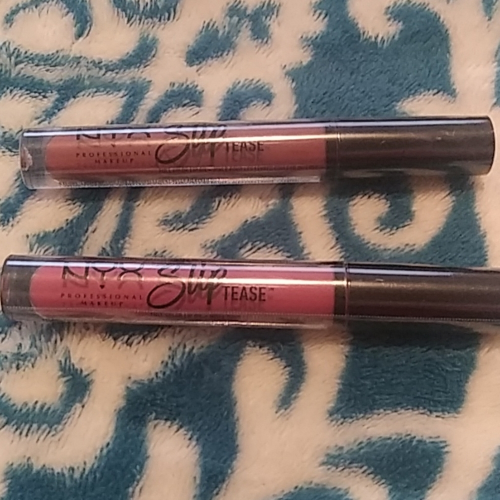 2 never used NYX slip tease lip oils